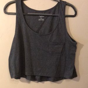 American Eagle cropped gray tank